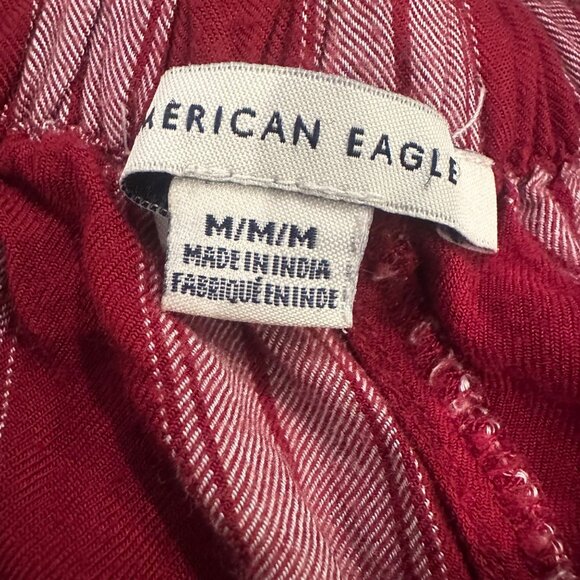 AMERICAN EAGLE WOMENS BURGUNDY RED PULL ON WIDE LEG PANTS MEDIUM - Picture 7 of 9